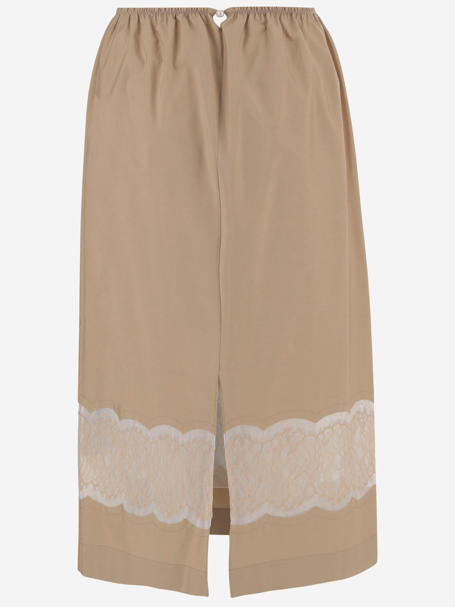 GONNA IN COTONE CON DETTAGLIO IN PIZZO 6261K21098 Oat CARVEN 