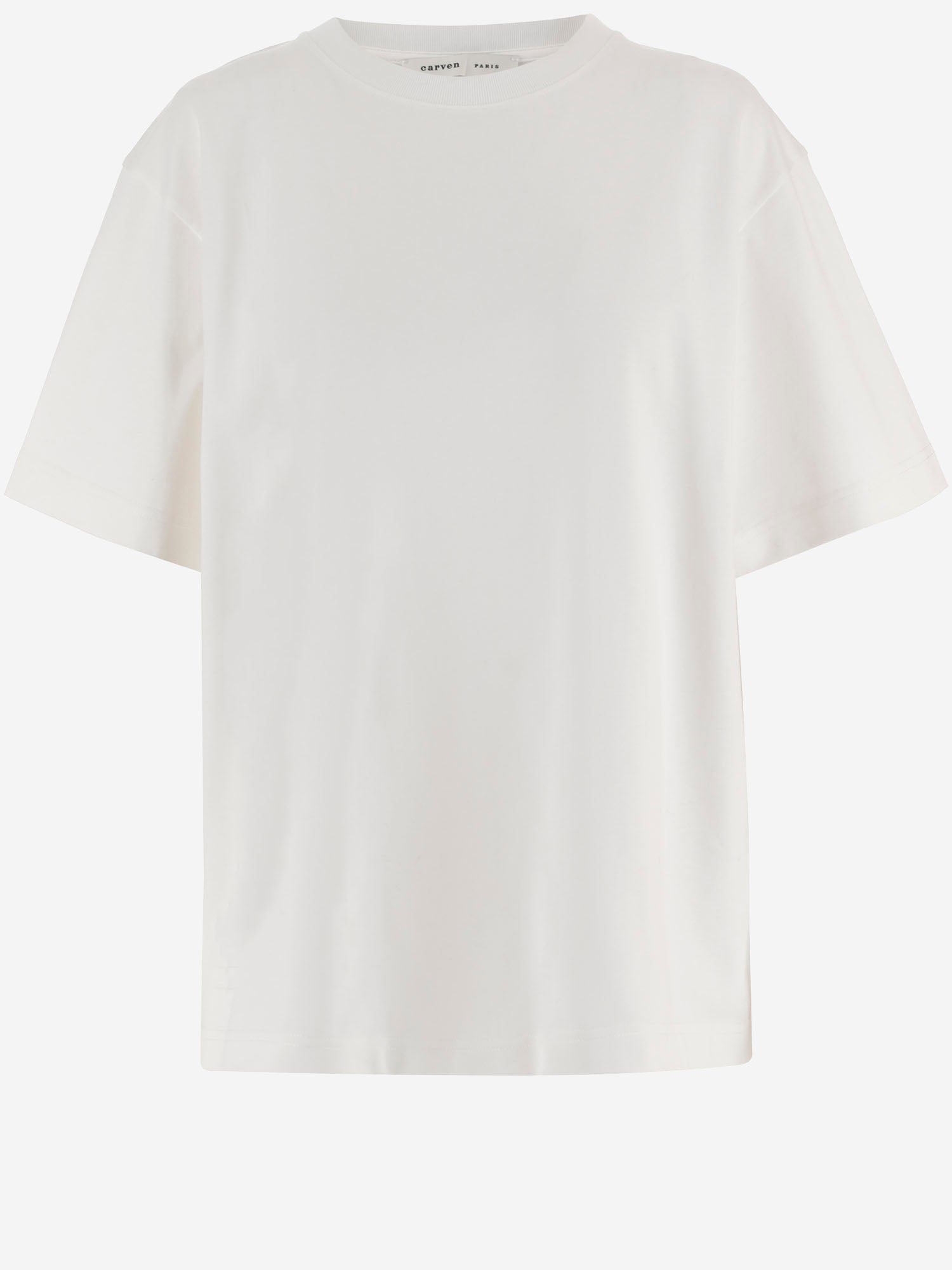 T-SHIRT IN COTONE CON STAMPA POSTERIORE 6261K21196 Ecru CARVEN 