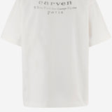 T-SHIRT IN COTONE CON STAMPA POSTERIORE 6261K21196 Ecru CARVEN 