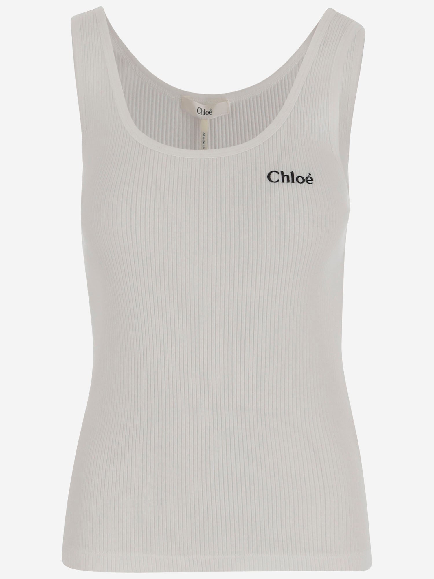CANOTTA IN COTONE CON LOGO CH25SJH12180 101 CHLOE 
