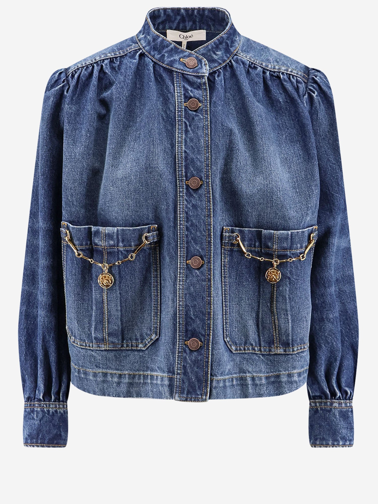 GIACCA ARRICCIATA A COLLO ALTO IN DENIM CH26SDV09258 4A1 CHLOE 