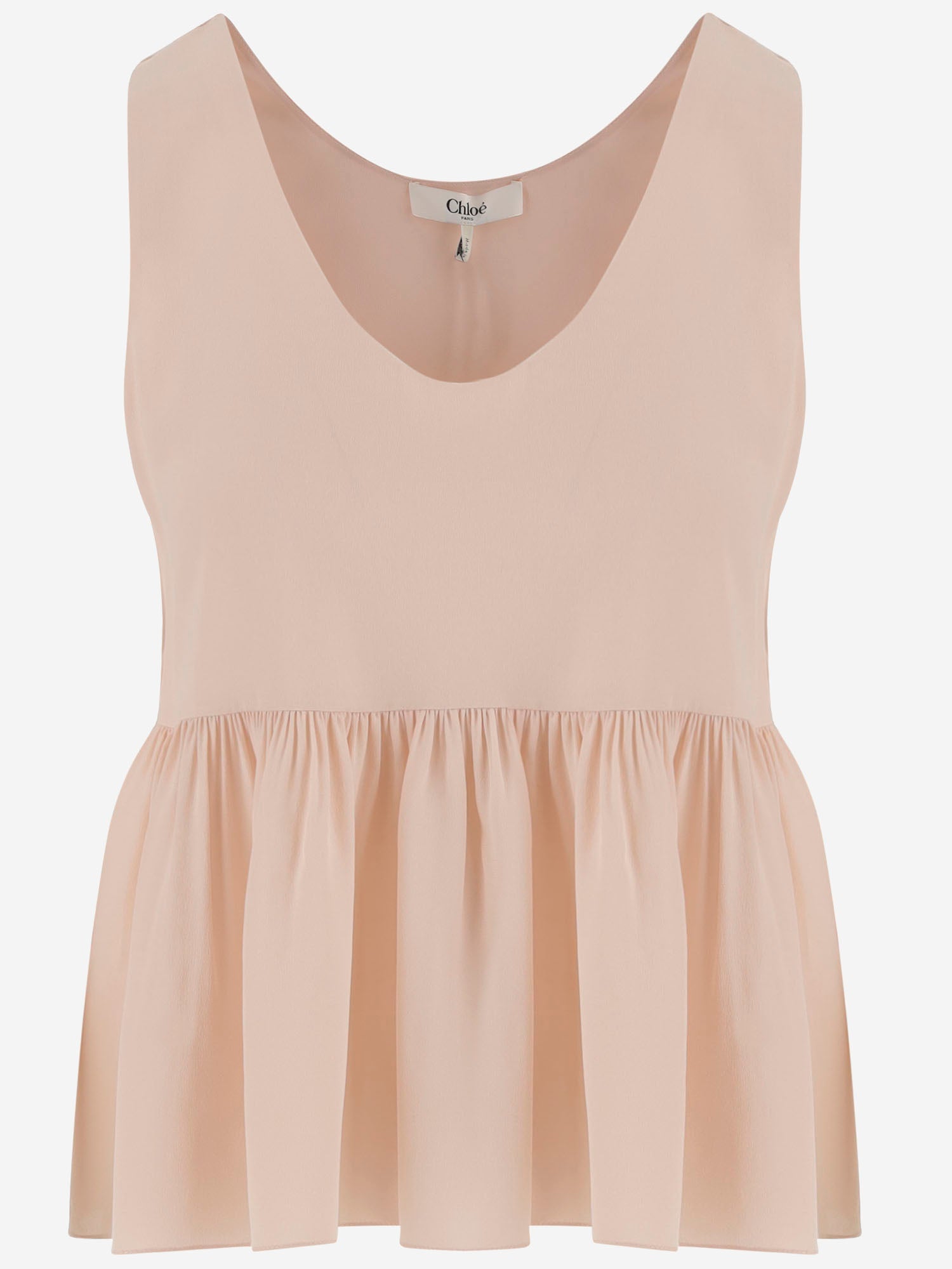 Top arricciato in crêpe di seta CH26SHT30005 6H6 CHLOE 