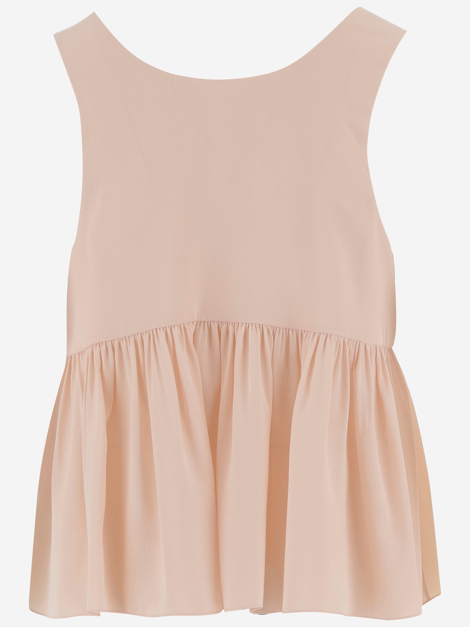 Top arricciato in crêpe di seta CH26SHT30005 6H6 CHLOE 
