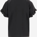 TOP CON VOLANT A MANICHE CORTE IN CRÊPE DE CHINE CH26SHT33005 001 CHLOE 
