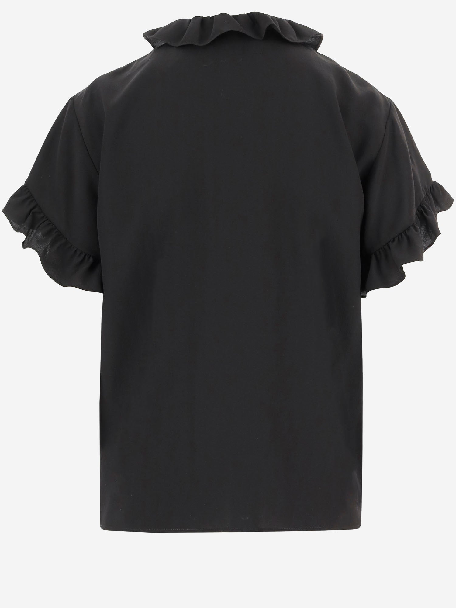 TOP CON VOLANT A MANICHE CORTE IN CRÊPE DE CHINE CH26SHT33005 001 CHLOE 