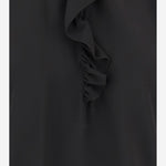 TOP CON VOLANT A MANICHE CORTE IN CRÊPE DE CHINE CH26SHT33005 001 CHLOE 