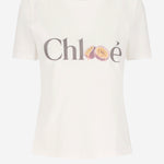 T-SHIRT IN COTONE CON STAMPA LOGO CH26SJH08197 101 CHLOE 