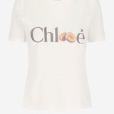 T-SHIRT IN COTONE CON STAMPA LOGO CH26SJH08197 101 CHLOE 