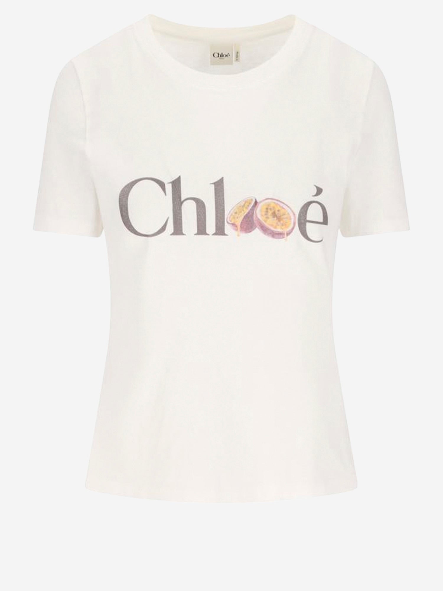 T-SHIRT IN COTONE CON STAMPA LOGO CH26SJH08197 101 CHLOE 