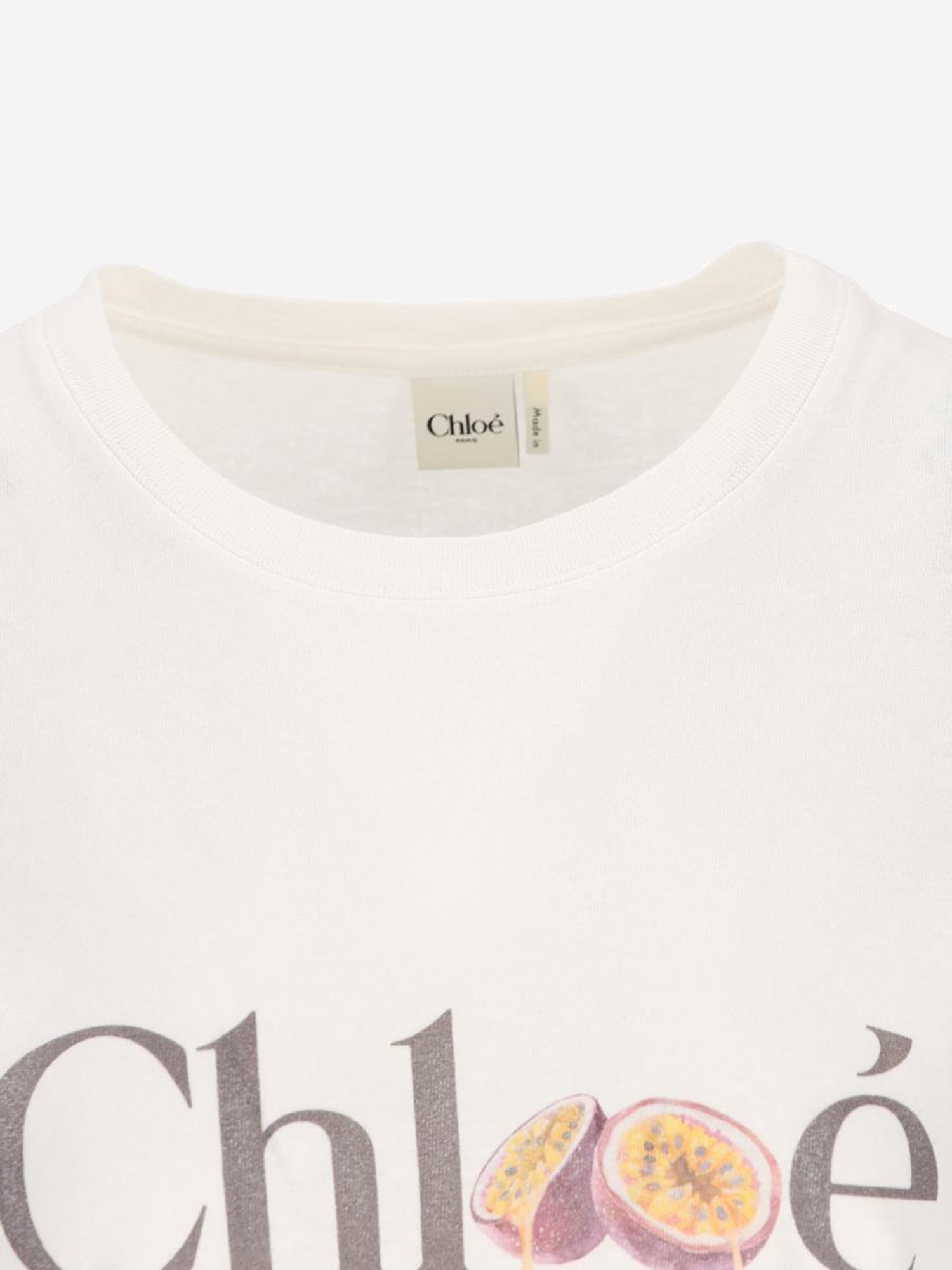 T-SHIRT IN COTONE CON STAMPA LOGO CH26SJH08197 101 CHLOE 