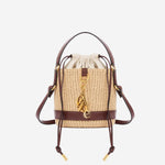 BORSA A SECCHIELLO IN RAFIA E PELLE CH26US941R96 27M CHLOE 