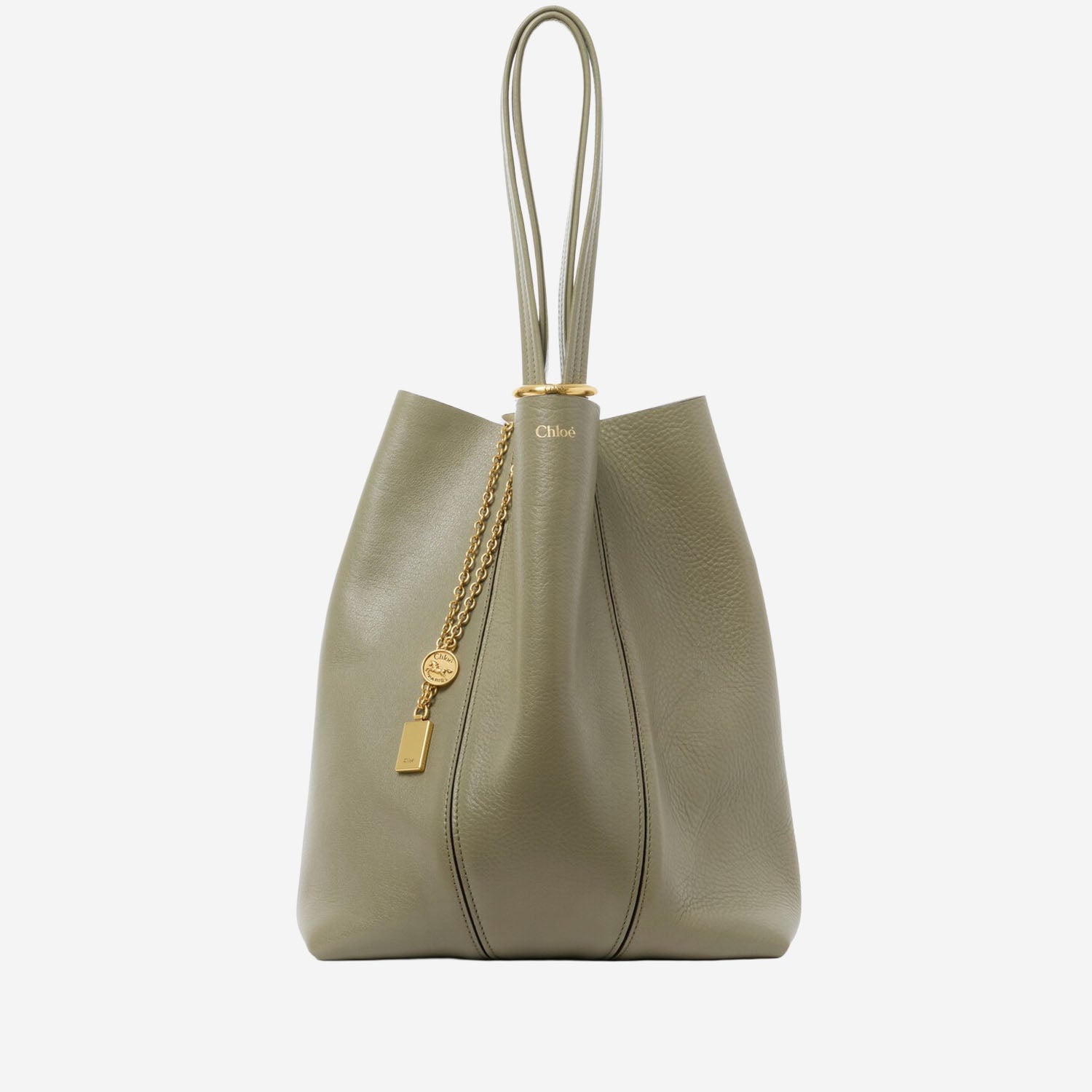 TOTE BAG CHLOÉ SPIN IN PELLE GRANATA CHC25SS811N84 3D6 CHLOE 