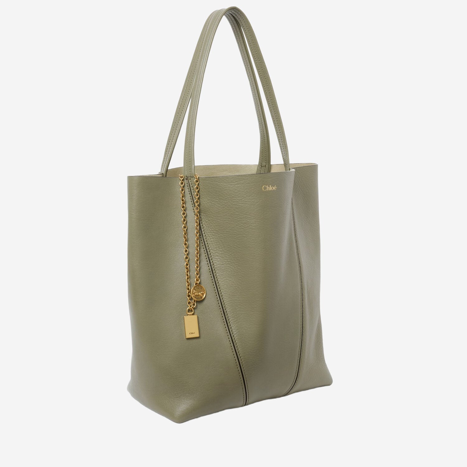 TOTE BAG CHLOÉ SPIN IN PELLE GRANATA CHC25SS811N84 3D6 CHLOE 