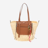 BORSA TROPICANA IN PELLE E RAFIA TROPICANA NATURAL CUBA LAB 