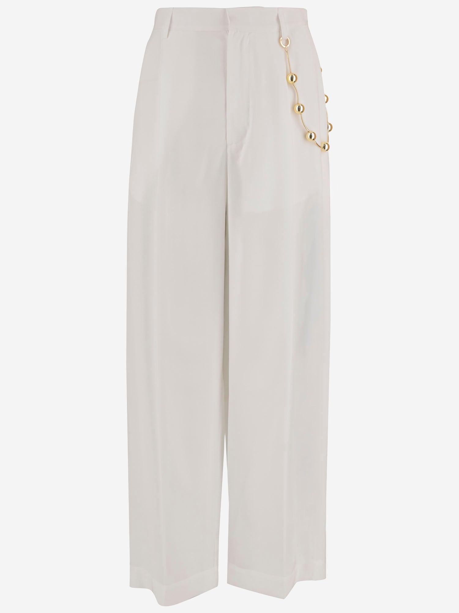 PANTALONI IN MISTO VISCOSA CON CATENA DECORATIVA WTR49S FAC1480001 DARKPARK 