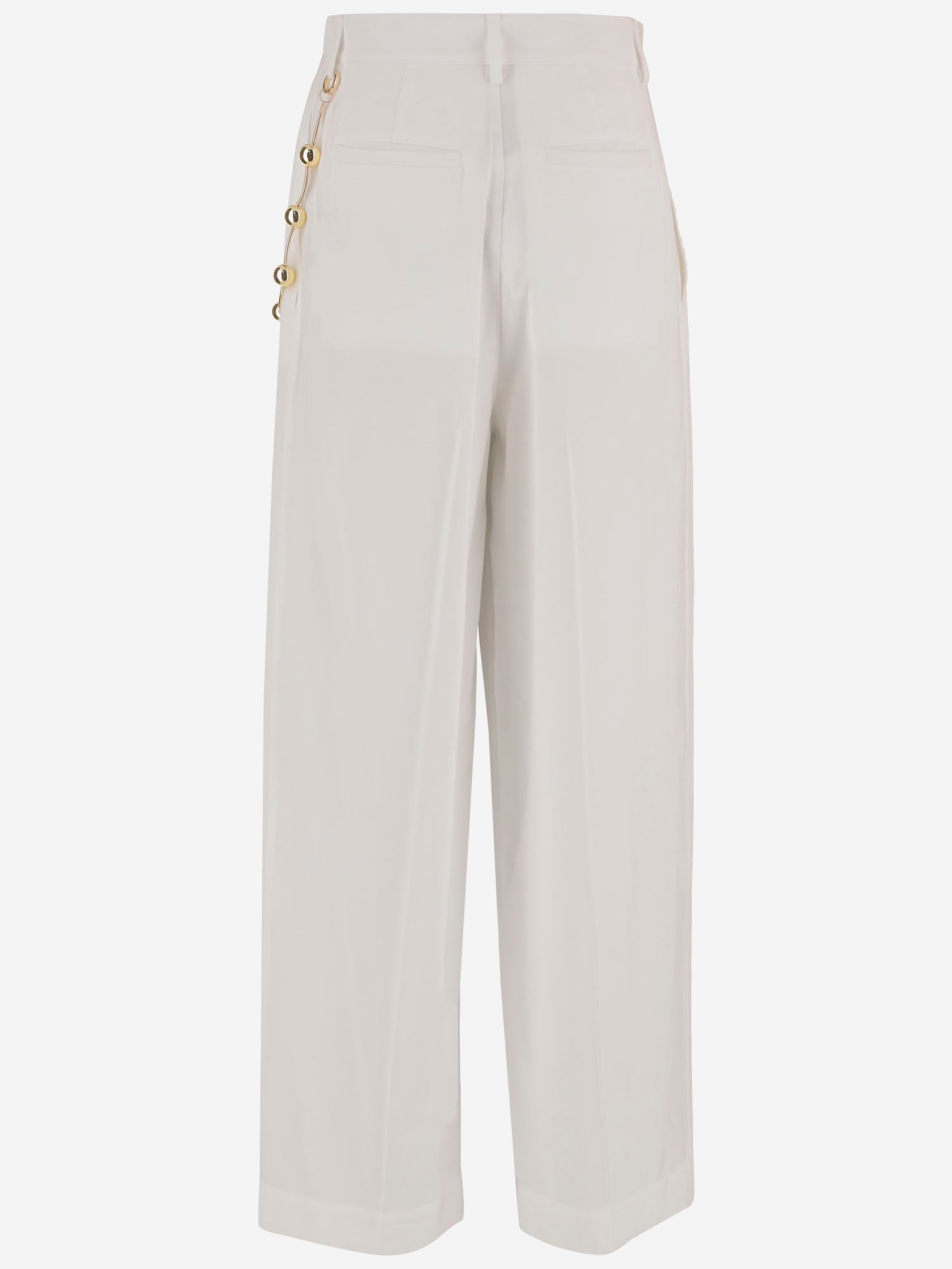 PANTALONI IN MISTO VISCOSA CON CATENA DECORATIVA WTR49S FAC1480001 DARKPARK 