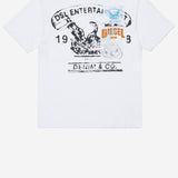 T-SHIRT TDERSIM OVER IN COTONE CON LOGO J02583 KYAYSK100 DIESEL KIDS 