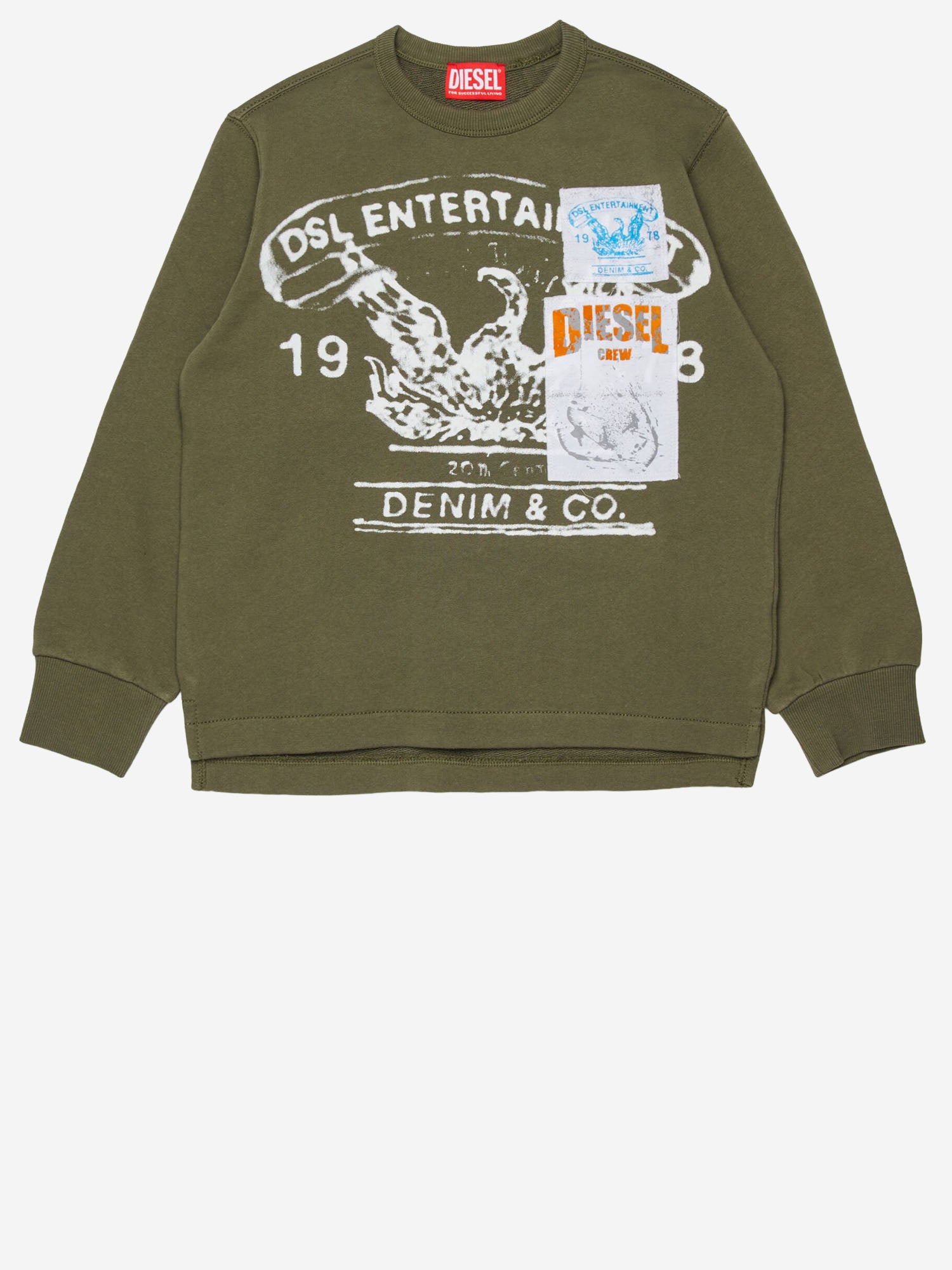 FELPA SDERSIM OVER IN COTONE CON STAMPA LOGO J02615 KYA0WK511 DIESEL KIDS 