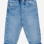 JEANS IN COTONE CON VITA ELASTICATA E RISVOLTO K00311 KXBSAK01 DIESEL KIDS 