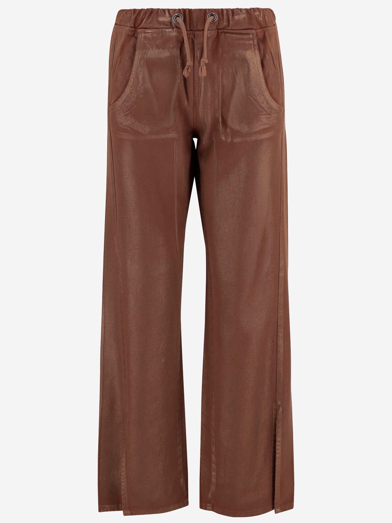 PANTALONI IN COTONE CON COULISSE DAM25.M02 BROWN DONT @ ME 