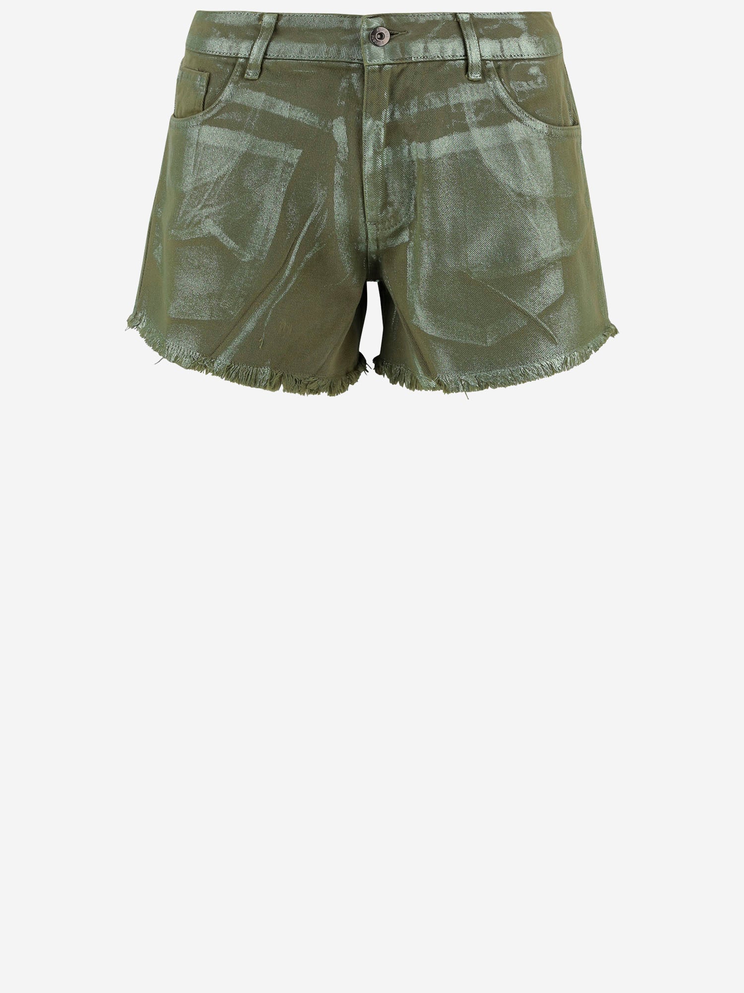 PANTALONI CORTI IN COTONE CON ORLO SFRANGIATO DAM25M04. ARMY DONT @ ME 
