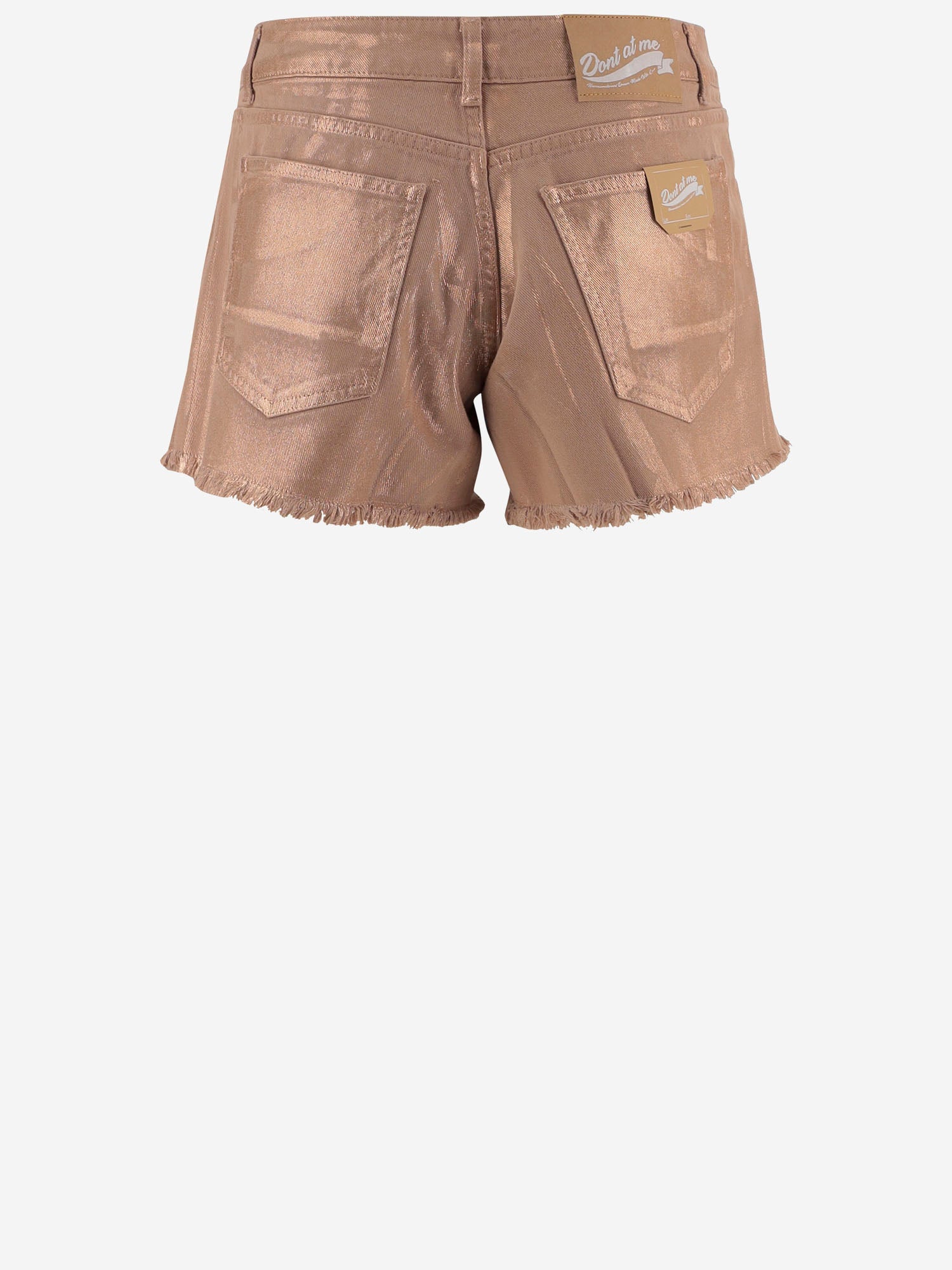 PANTALONI CORTI IN COTONE CON ORLO SFRANGIATO DAM25M04. BRONZE DONT @ ME 