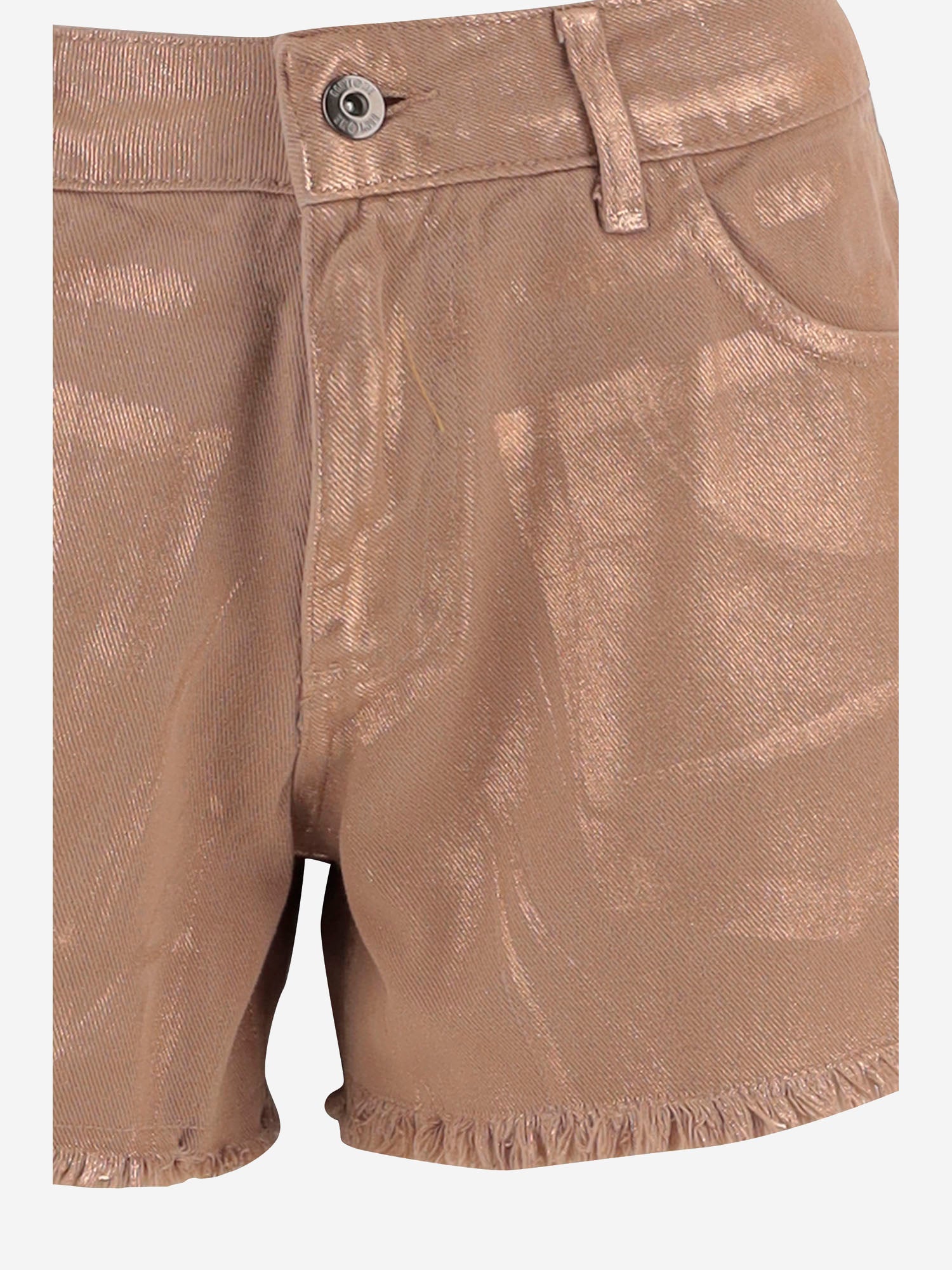 PANTALONI CORTI IN COTONE CON ORLO SFRANGIATO DAM25M04. BRONZE DONT @ ME 