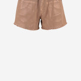 PANTALONI CORTI IN COTONE CON ORLO SFRANGIATO DAM25M04. BRONZE DONT @ ME 