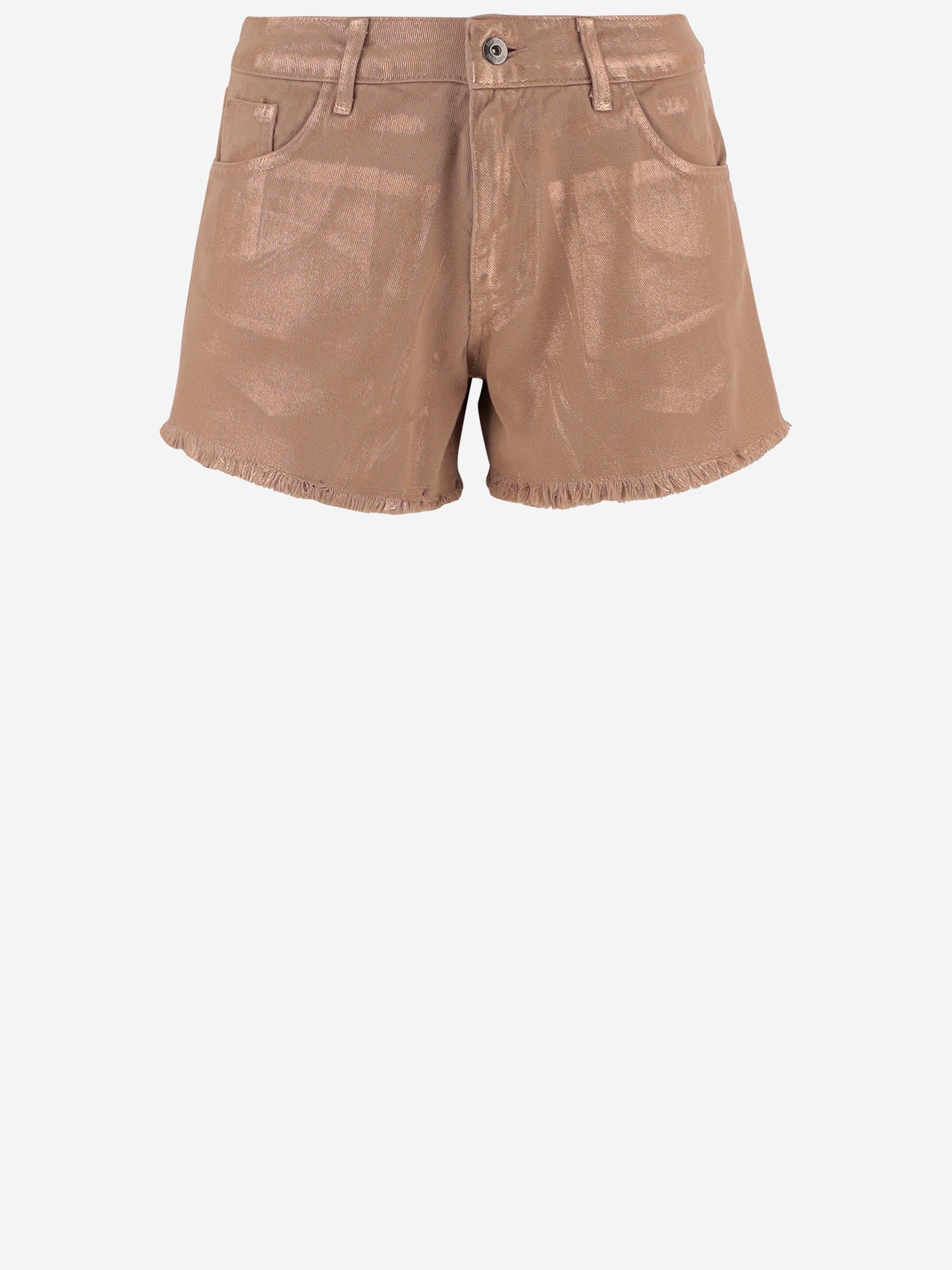 PANTALONI CORTI IN COTONE CON ORLO SFRANGIATO DAM25M04. BRONZE DONT @ ME 