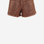 PANTALONI CORTI IN COTONE CON ORLO SFRANGIATO DAM25M04. BROWN DONT @ ME 