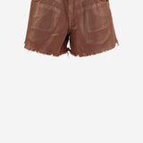 PANTALONI CORTI IN COTONE CON ORLO SFRANGIATO DAM25M04. BROWN DONT @ ME 