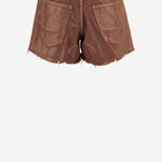 PANTALONI CORTI IN COTONE CON ORLO SFRANGIATO DAM25M04. BROWN DONT @ ME 