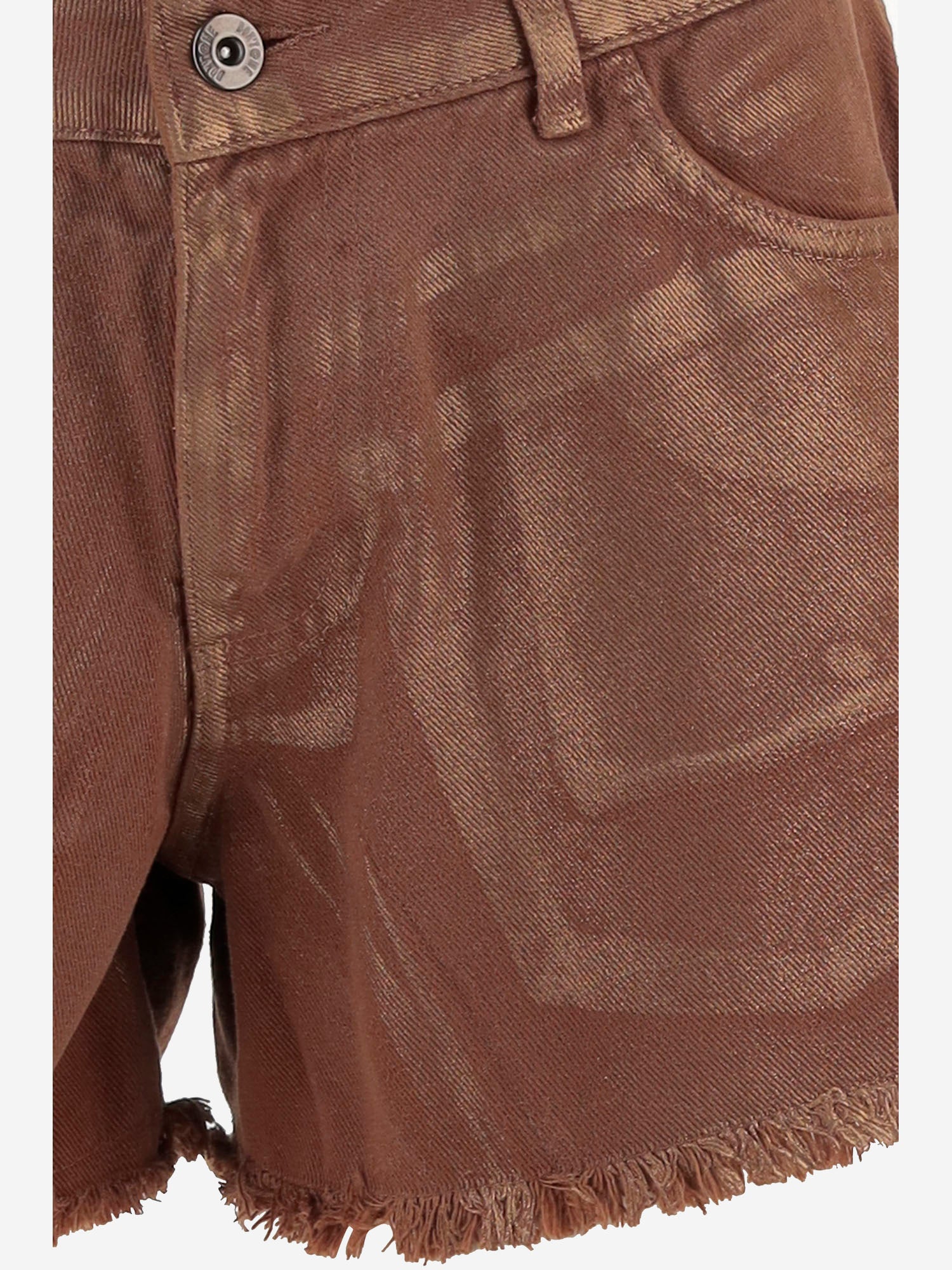 PANTALONI CORTI IN COTONE CON ORLO SFRANGIATO DAM25M04. BROWN DONT @ ME 