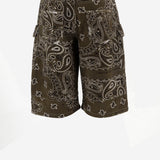 JEANS CORTI IN COTONE CON MOTIVO BANDANA DAM26B02 ARMY DONT @ ME 