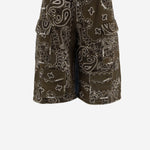 JEANS CORTI IN COTONE CON MOTIVO BANDANA DAM26B02 ARMY DONT @ ME 