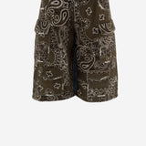 JEANS CORTI IN COTONE CON MOTIVO BANDANA DAM26B02 ARMY DONT @ ME 