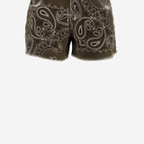 JEANS CORTI IN COTONE CON MOTIVO BANDANA DAM26B04 ARMY DONT @ ME 