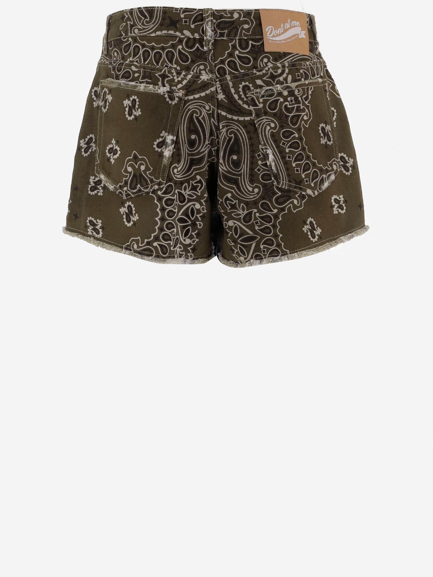 JEANS CORTI IN COTONE CON MOTIVO BANDANA DAM26B04 ARMY DONT @ ME 