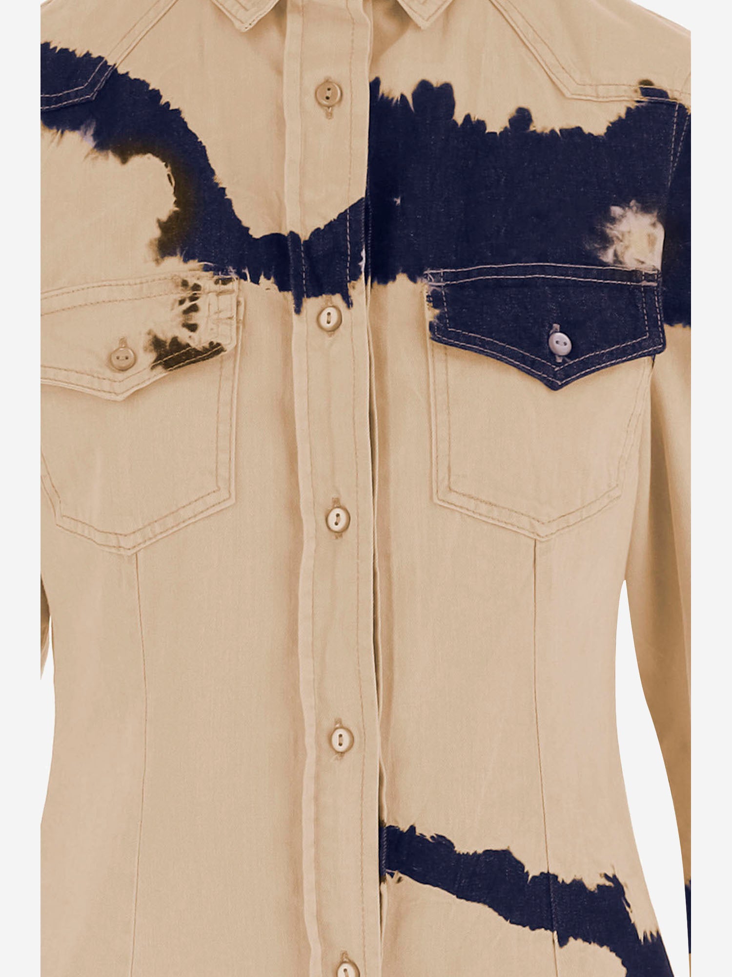 CAMICIA IN COTONE CON MOTIVO TIE-DYE DAM26TU5 BEIGE DONT @ ME 