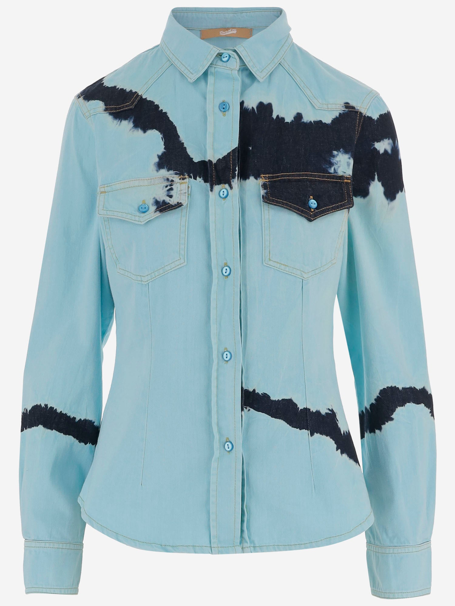 CAMICIA IN COTONE CON MOTIVO TIE-DYE DAM26TU5 BLUE DONT @ ME 