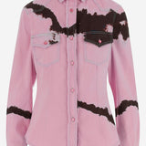 CAMICIA IN COTONE CON MOTIVO TIE-DYE DAM26TU5 PINK DONT @ ME 