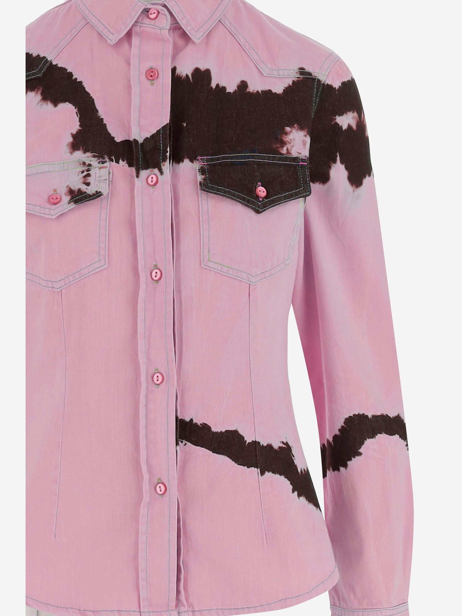 CAMICIA IN COTONE CON MOTIVO TIE-DYE DAM26TU5 PINK DONT @ ME 