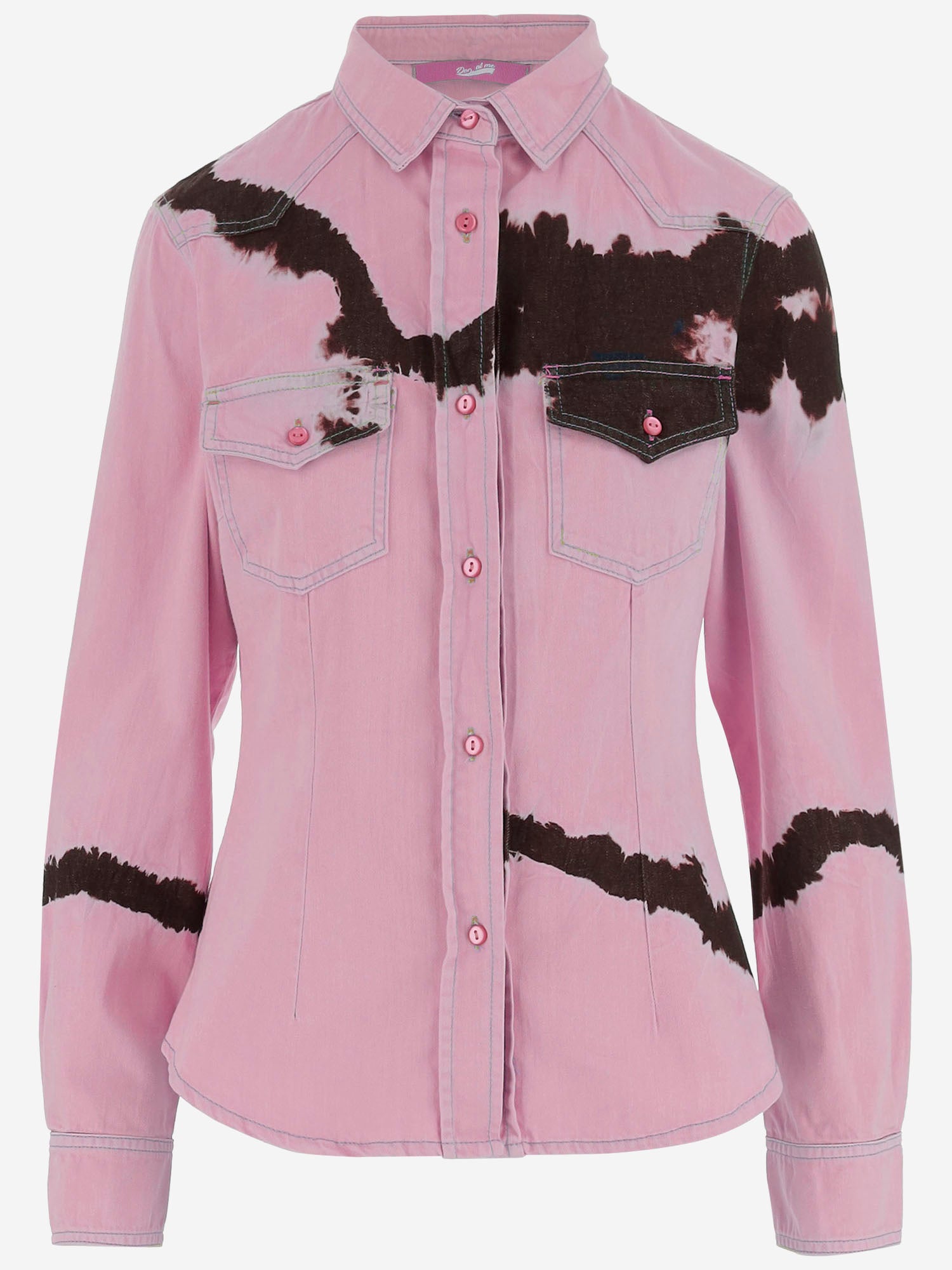 CAMICIA IN COTONE CON MOTIVO TIE-DYE DAM26TU5 PINK DONT @ ME 