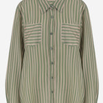 CAMICIA IN CUPRO A RIGHE CON TASCHE APPLICATE 010712 3274604 DRIES VAN NOTEN 