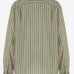 CAMICIA IN CUPRO A RIGHE CON TASCHE APPLICATE 010712 3274604 DRIES VAN NOTEN 