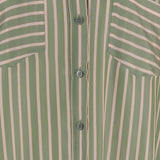CAMICIA IN CUPRO A RIGHE CON TASCHE APPLICATE 010712 3274604 DRIES VAN NOTEN 