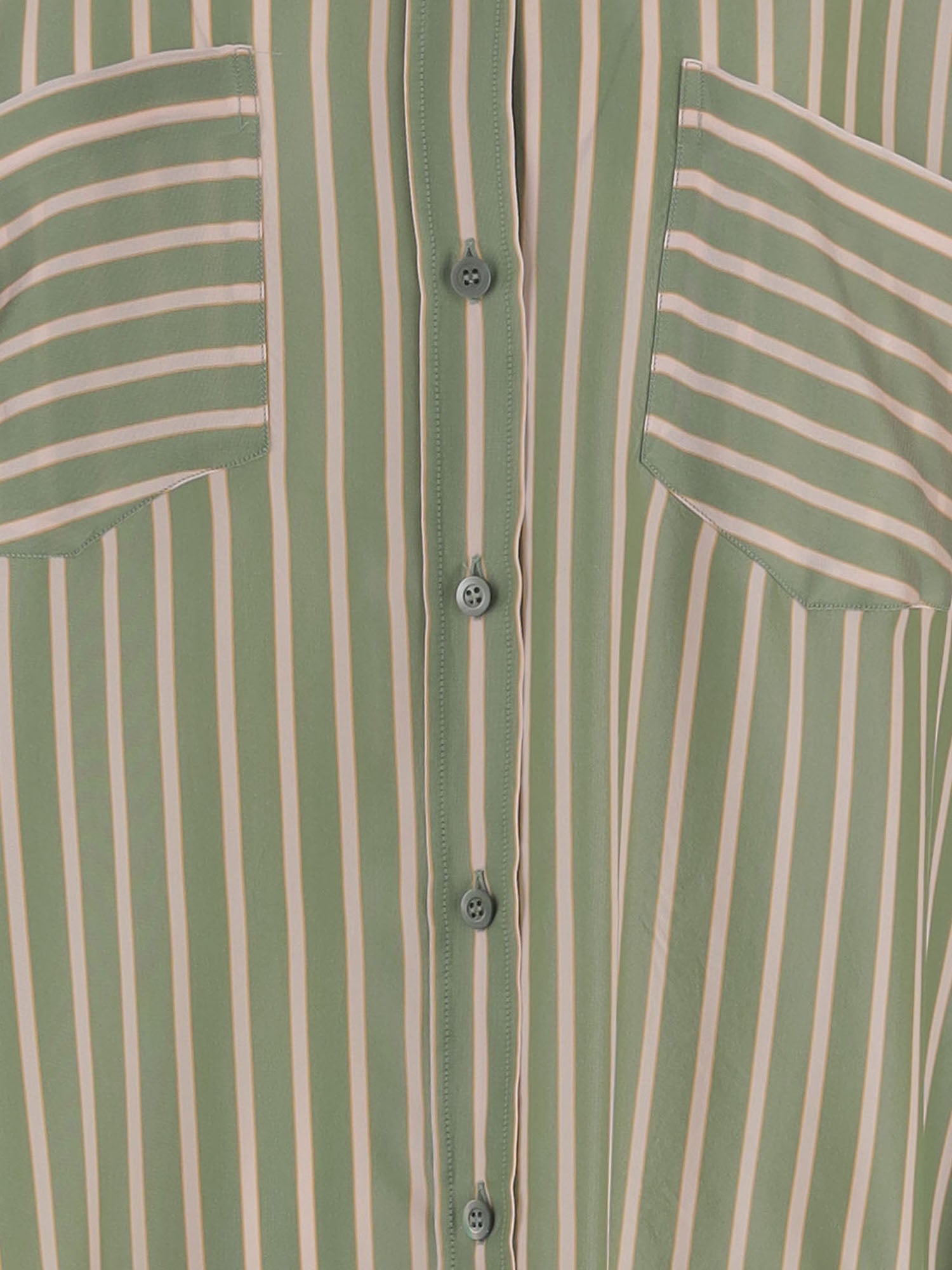 CAMICIA IN CUPRO A RIGHE CON TASCHE APPLICATE 010712 3274604 DRIES VAN NOTEN 