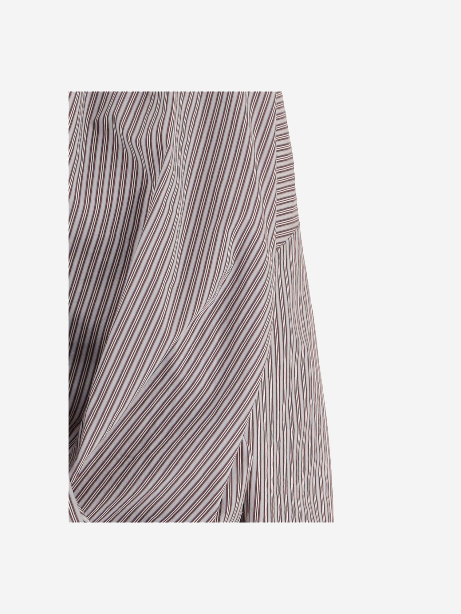 CAMICIA IN COTONE E SETA A RIGHE CON DRAPPEGGIO 010744 3132703 DRIES VAN NOTEN 