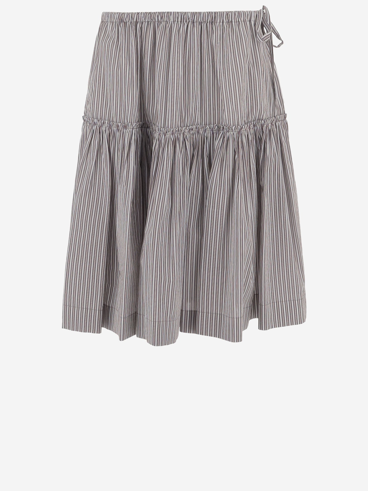 GONNA IN COTONE E SETA A RIGHE 010897 3132703 DRIES VAN NOTEN 
