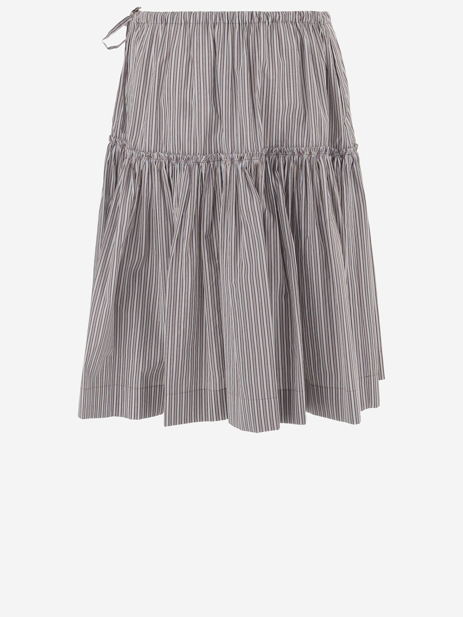 GONNA IN COTONE E SETA A RIGHE 010897 3132703 DRIES VAN NOTEN 